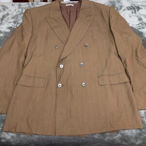 Belvest Men’s Tailored Tan Linen Blazer-British American House, Made in Italy,56